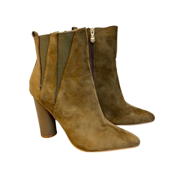 CAPE Robbin olive green suede ankle boots Sz 8.5 - Picture 1 of 8